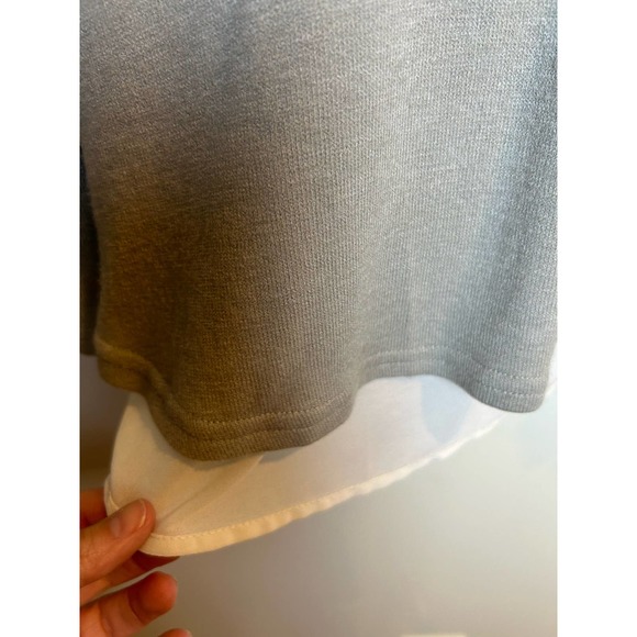 Lulus XS Womens Sweater Grey Boho Open Back with White Knit - Picture 3 of 10